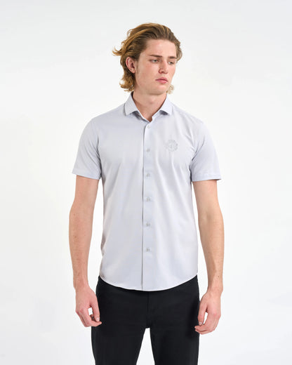 Light Mist Embroidered Crest Short-Sleeve Shirt