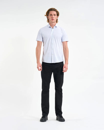 Sky Blue Micro-Dot Short-Sleeve Shirt