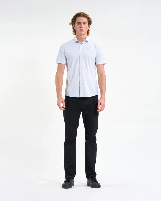Sky Blue Micro-Dot Short-Sleeve Shirt