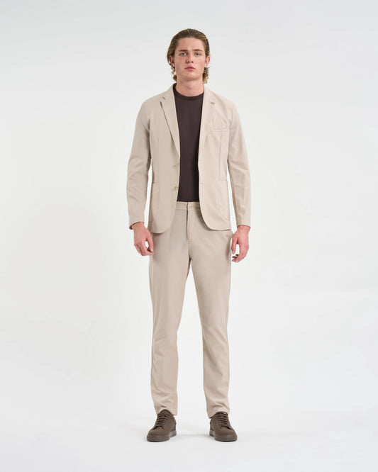 Beige Perforated Technical Two-Piece Suit