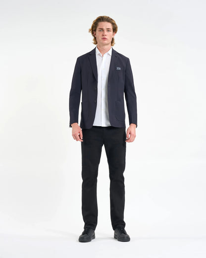 Midnight Navy Plaque-Detail Two-Piece Suit