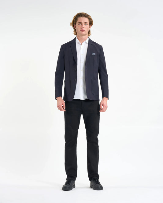Midnight Navy Plaque-Detail Two-Piece Suit