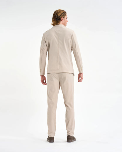 Beige Perforated Technical Two-Piece Suit