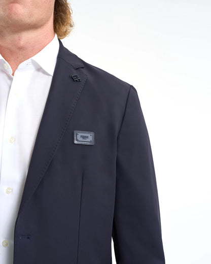 Midnight Navy Plaque-Detail Two-Piece Suit