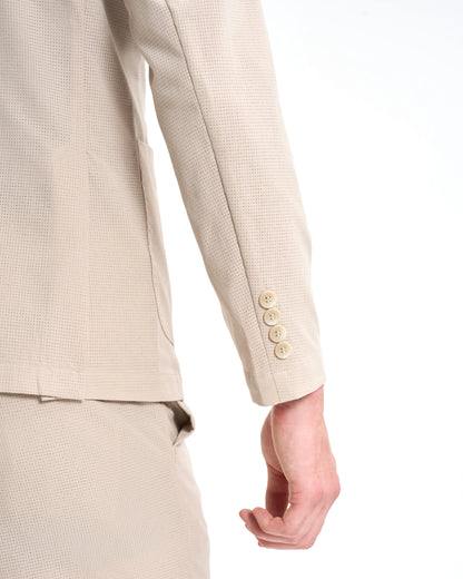 Beige Perforated Technical Two-Piece Suit