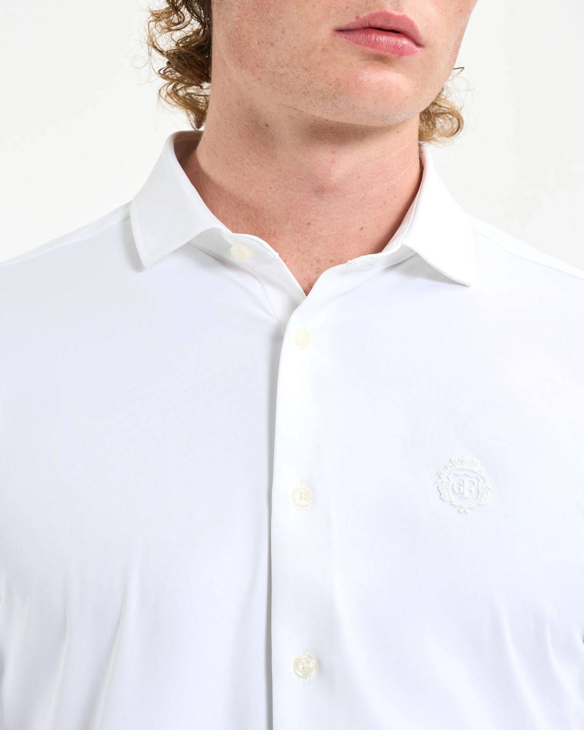 Chalk White Crest Long-Sleeve Shirt