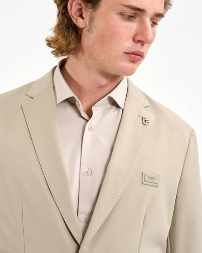 Stone Beige Plaque Blazer