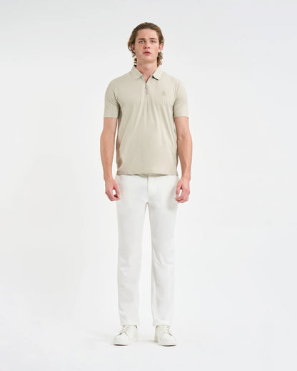 Sand Quarter-Zip Tech Polo