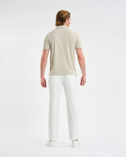 Sand Quarter-Zip Tech Polo