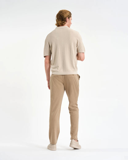 Stone-Hued Geometric Knit Quarter-Zip