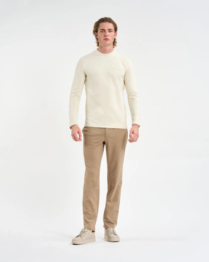 Ecru Script-Signature Long-Sleeve Pullover