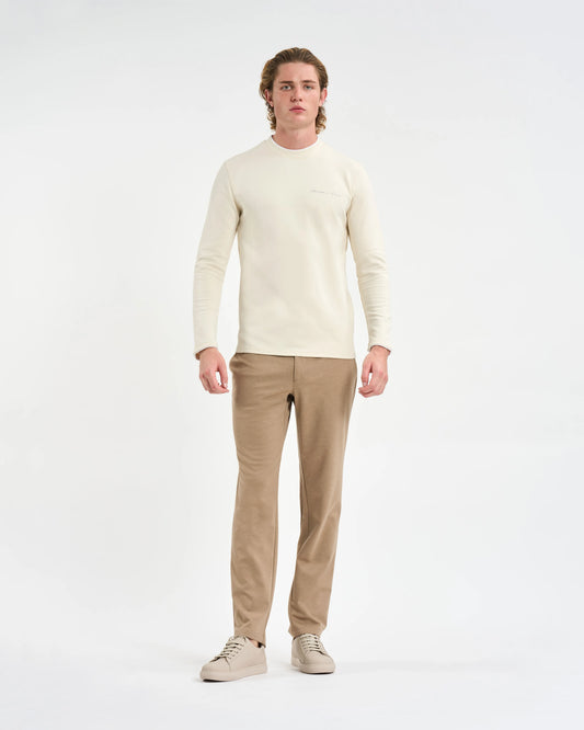 Ecru Script-Signature Long-Sleeve Pullover