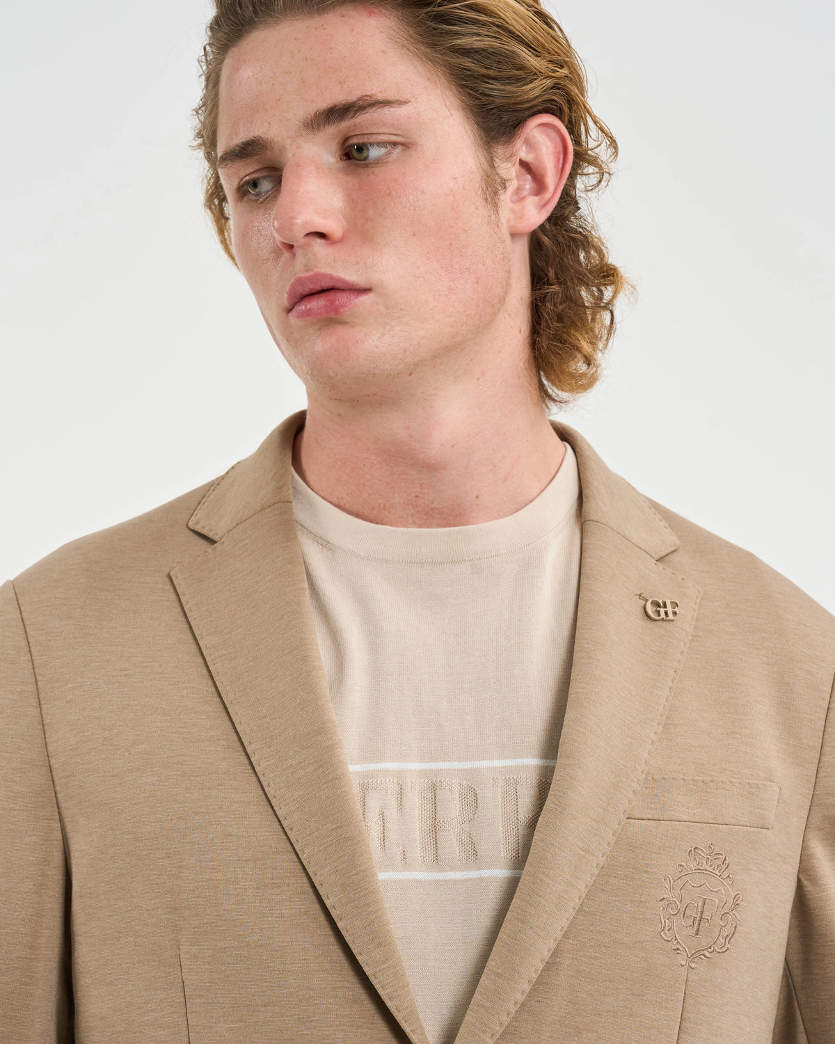 Warm Khaki Jersey Suit