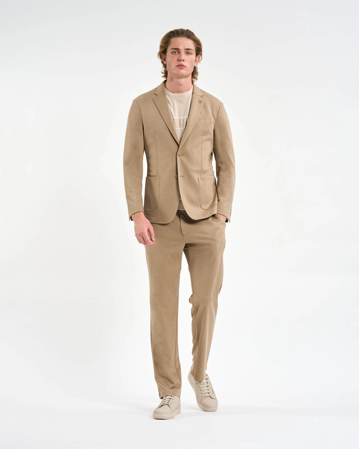 Warm Khaki Jersey Suit