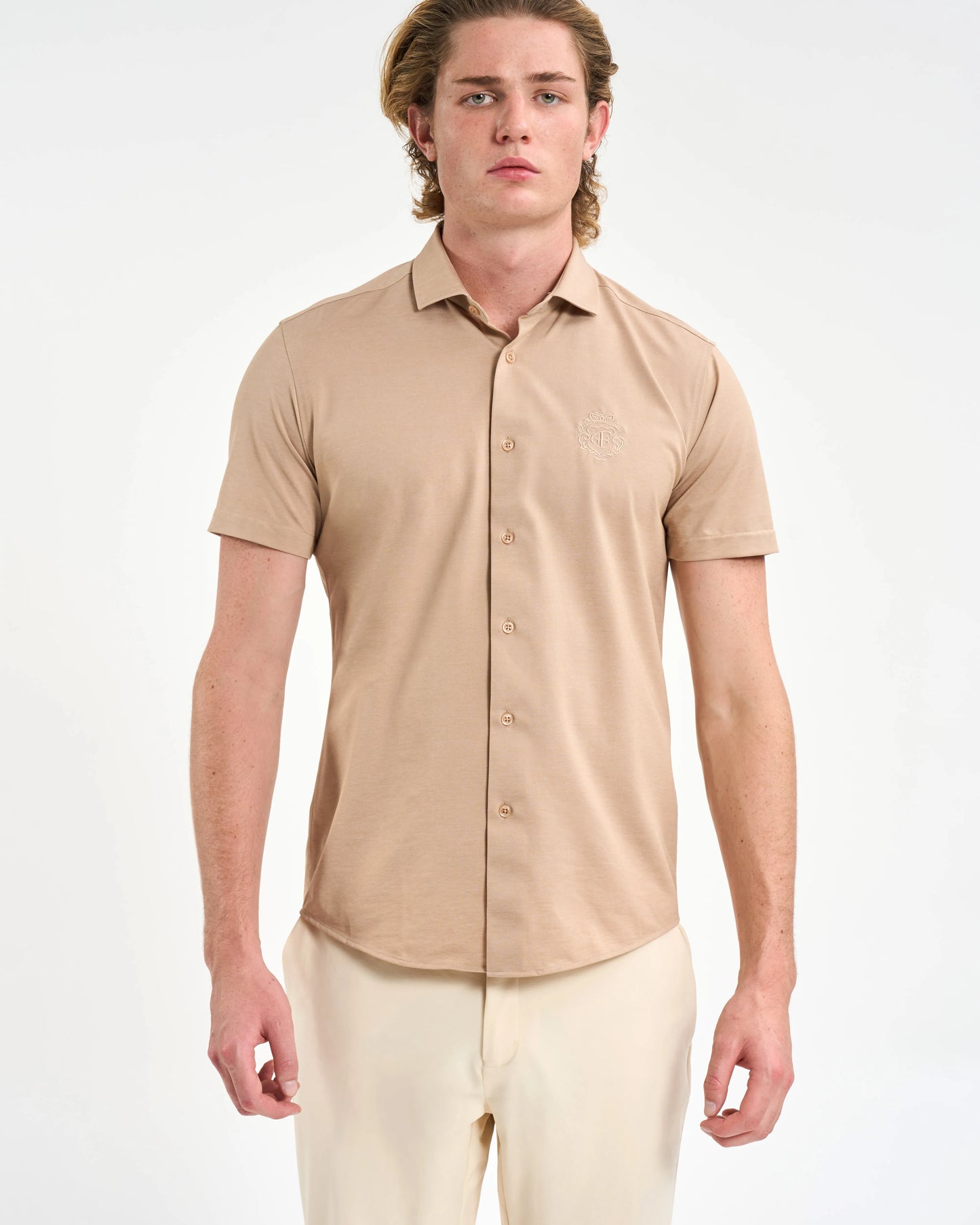 Camel Short-Sleeve Insignia Top