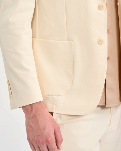 Cream Crest-Embossed Sport Coat