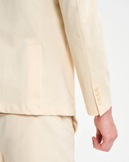 Cream Crest-Embossed Sport Coat