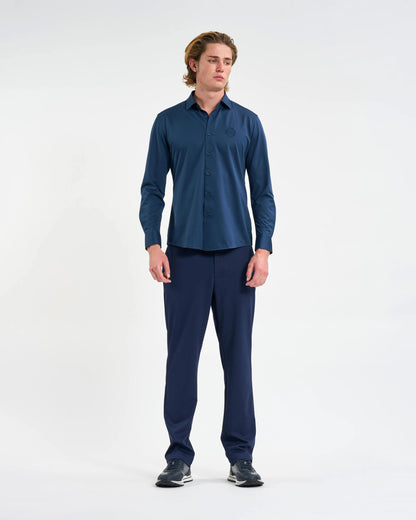 Deep Indigo Emblem Long-Sleeve Shirt