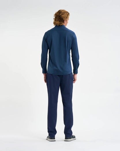 Deep Indigo Emblem Long-Sleeve Shirt