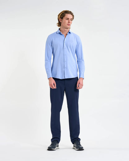 Sky Blue Crested Long-Sleeve Shirt