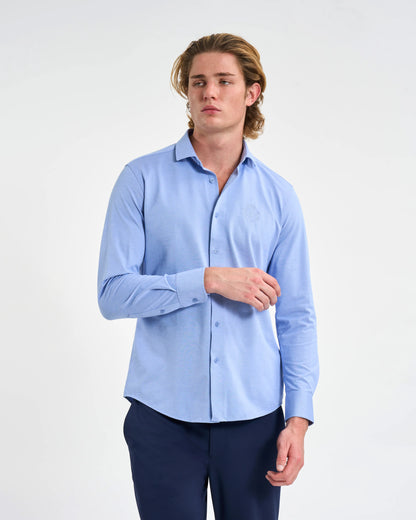 Sky Blue Crested Long-Sleeve Shirt