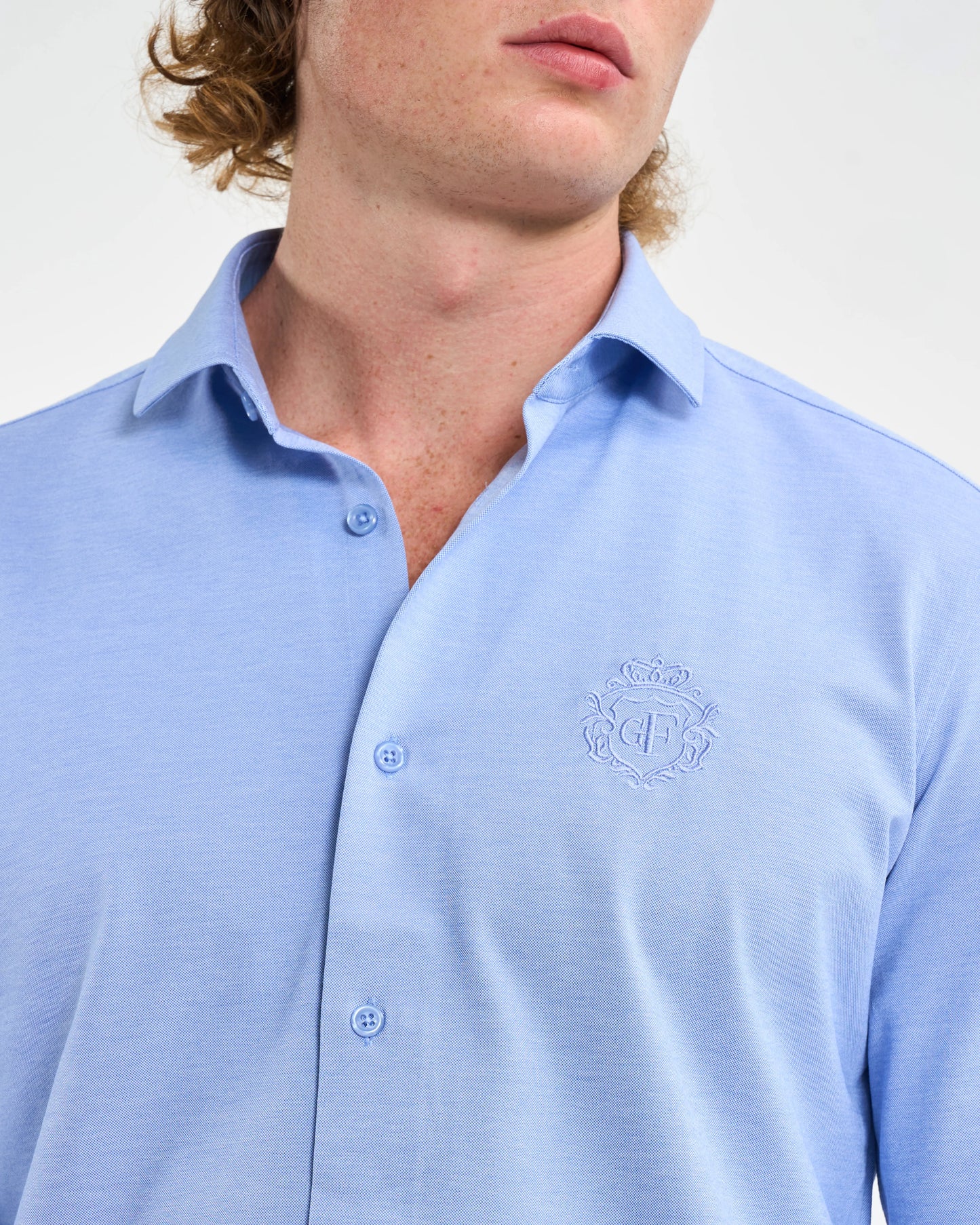 Sky Blue Crested Long-Sleeve Shirt