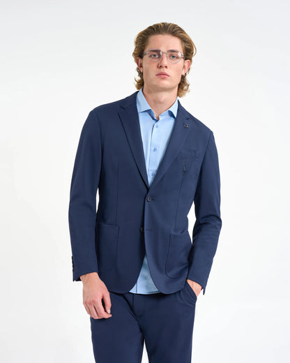 Navy Crest Patch Two-Piece Suit