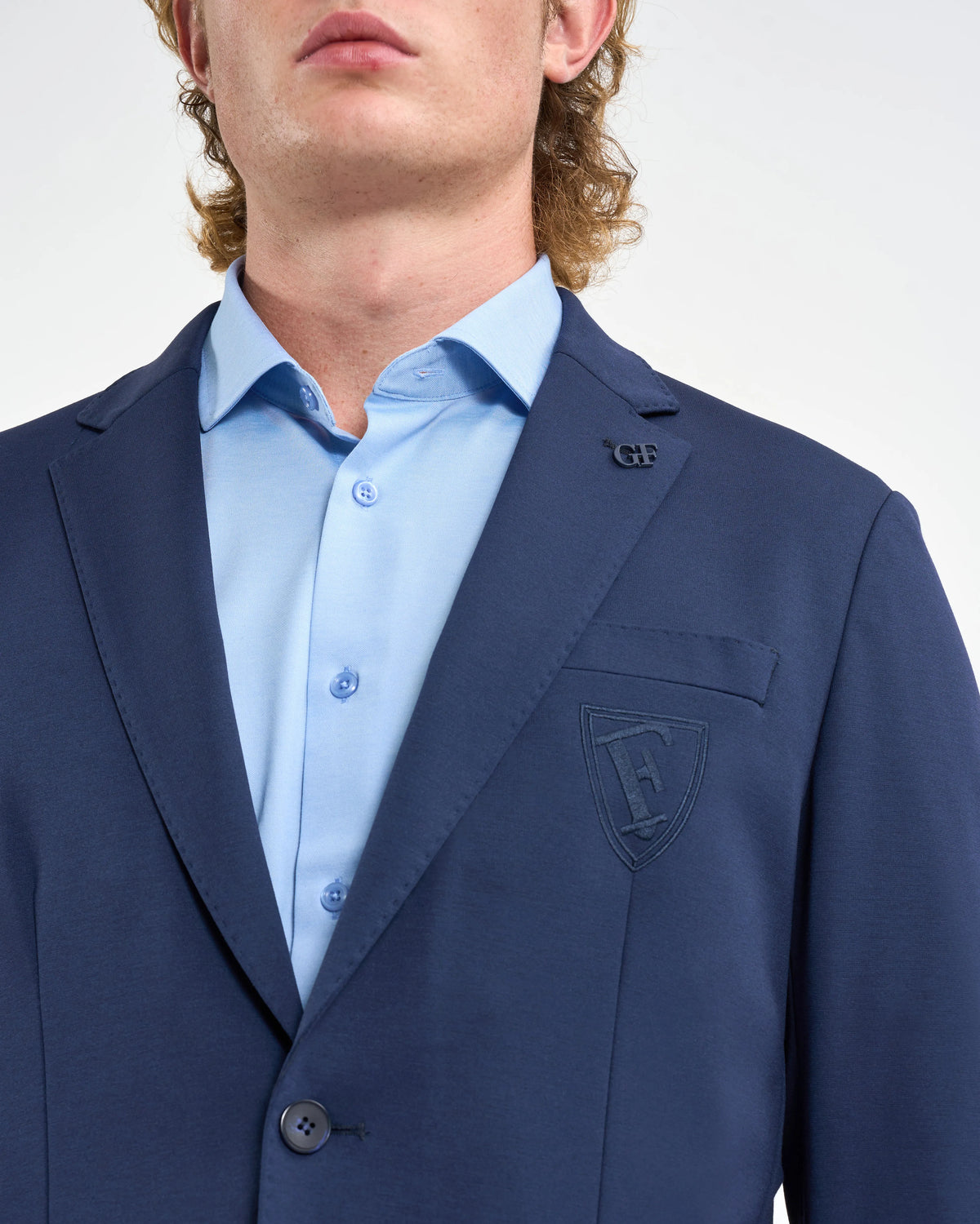 Navy Crest Patch Two-Piece Suit