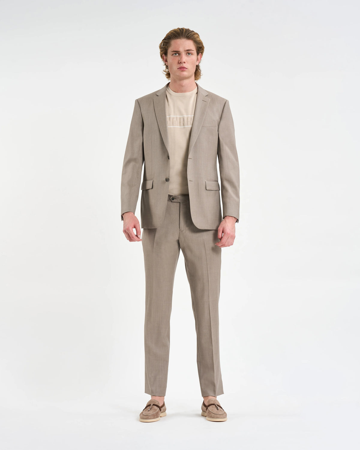 Taupe Melange Two-Piece Suit