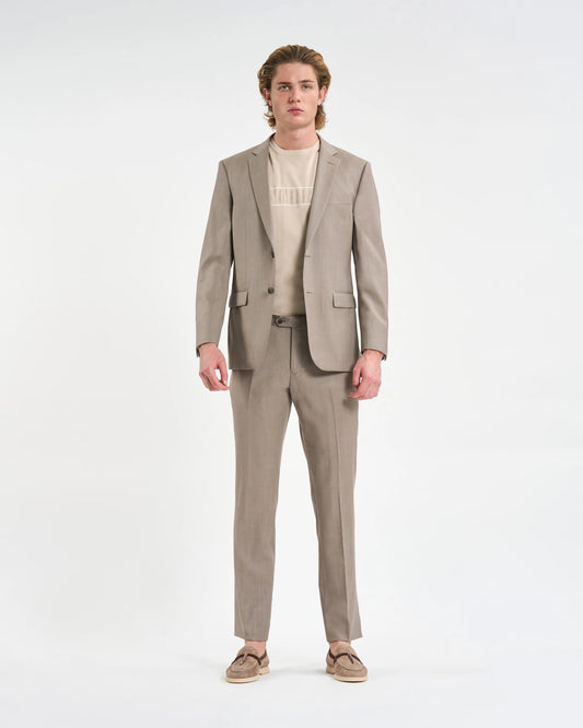 Taupe Melange Two-Piece Suit