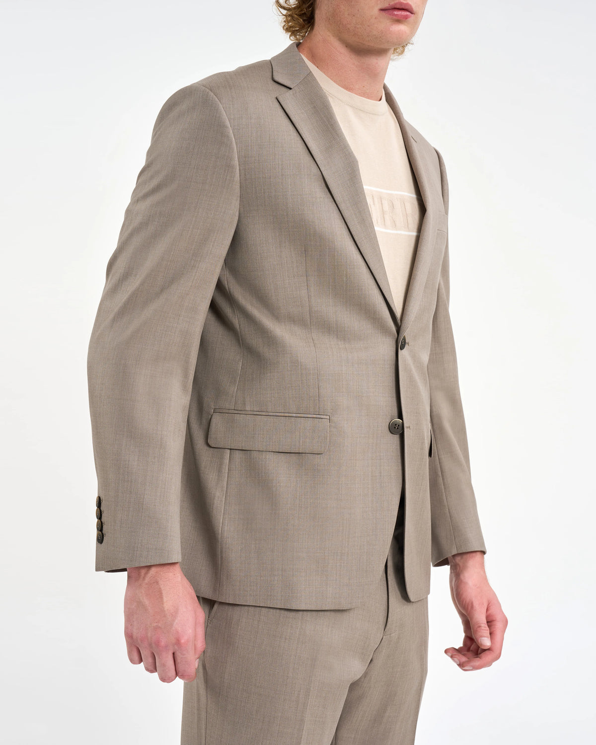 Taupe Melange Two-Piece Suit