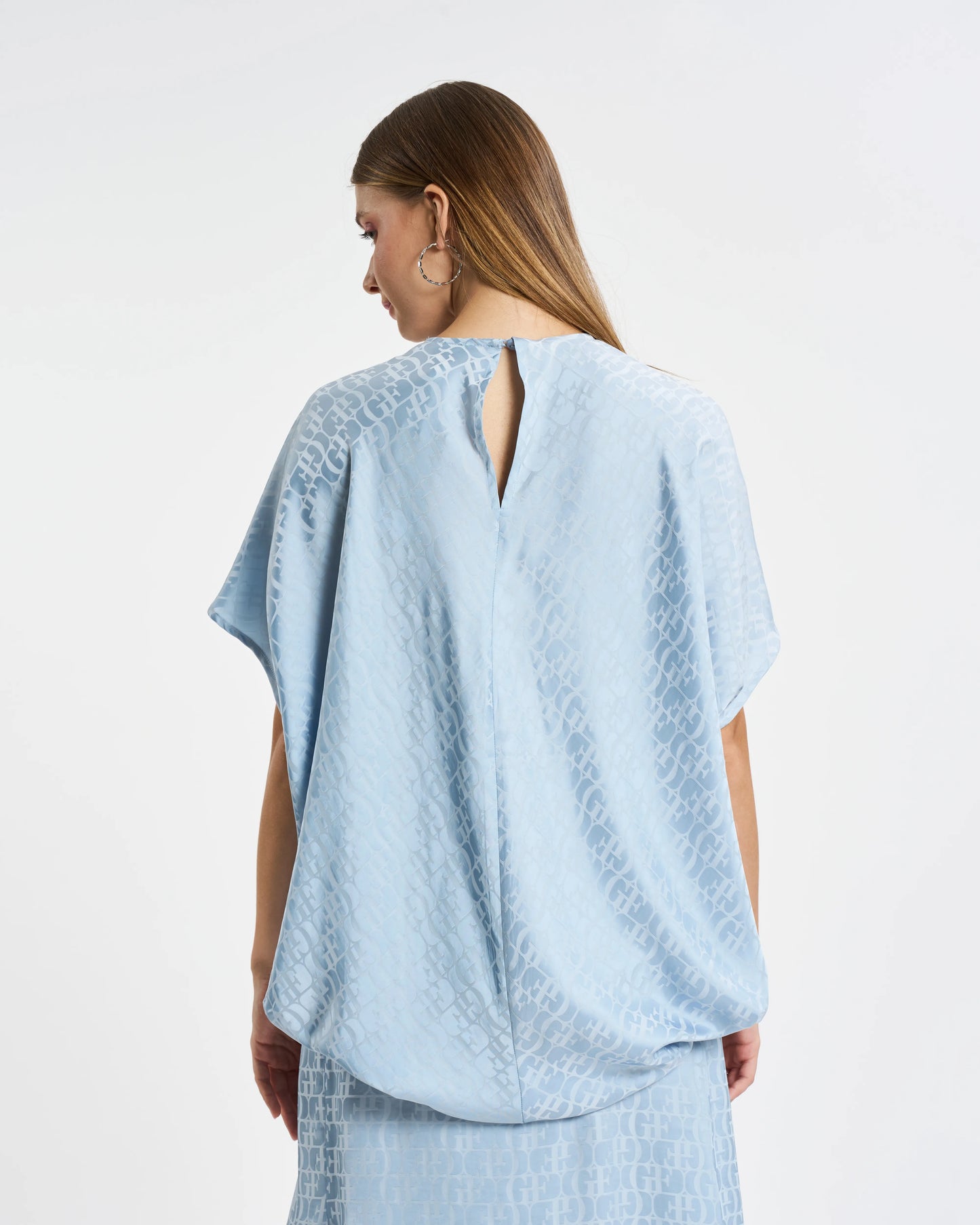Sky Blue Monogram Jacquard Two-Piece Set