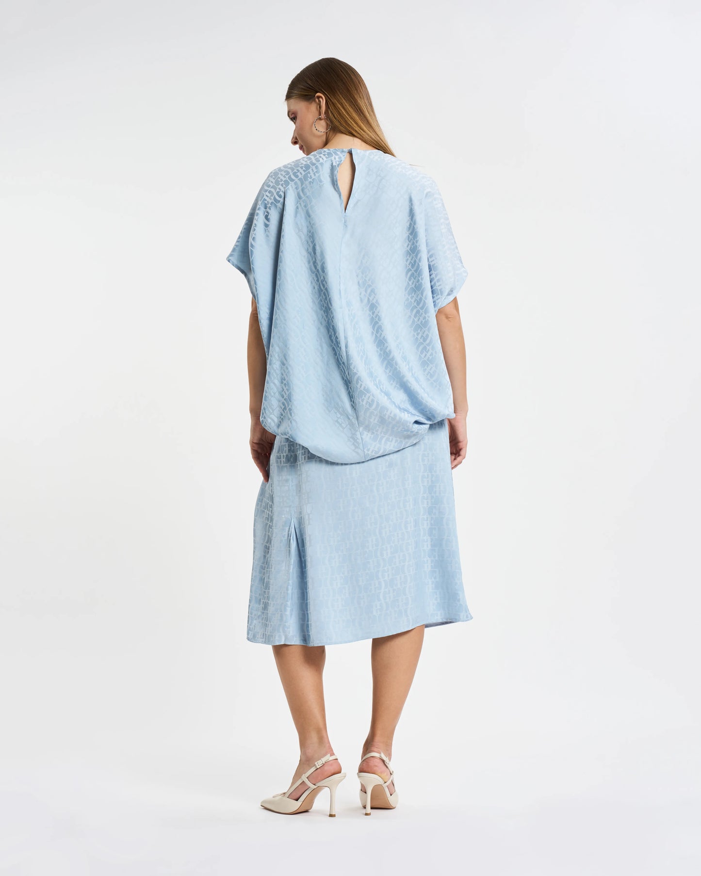 Sky Blue Monogram Jacquard Two-Piece Set