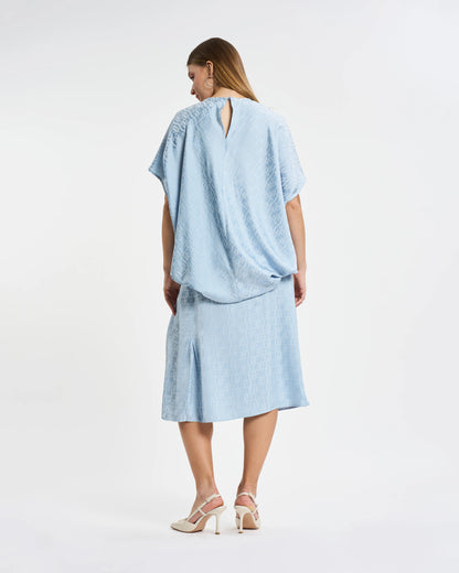 Sky Blue Monogram Jacquard Two-Piece Set