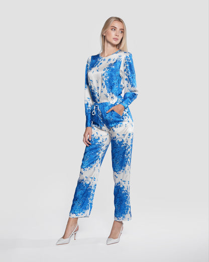Vintage Floral Print Long-Sleeve Top