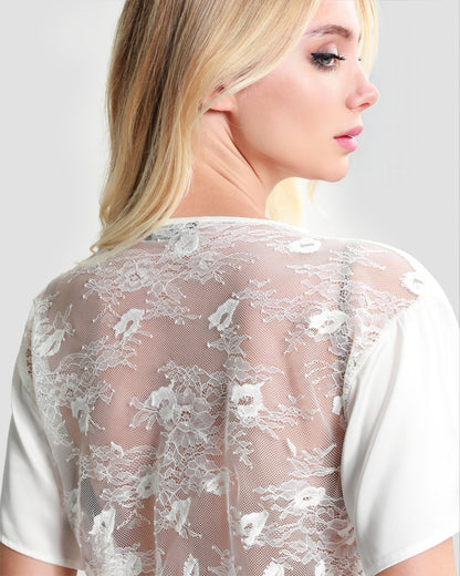 Lace Back Panelled T-Shirt
