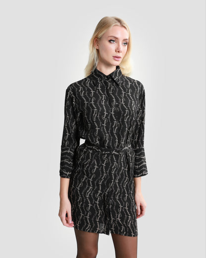 Logo Mini Dress with Belt