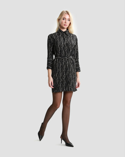 Logo Mini Dress with Belt