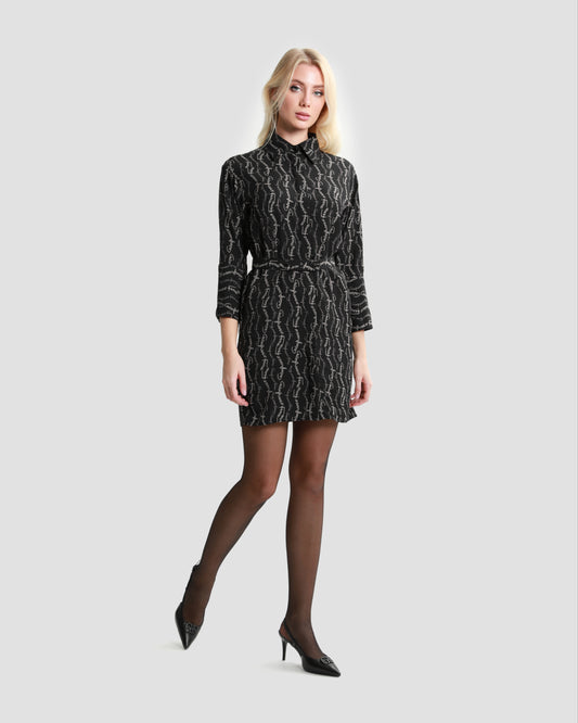 Logo Mini Dress with Belt