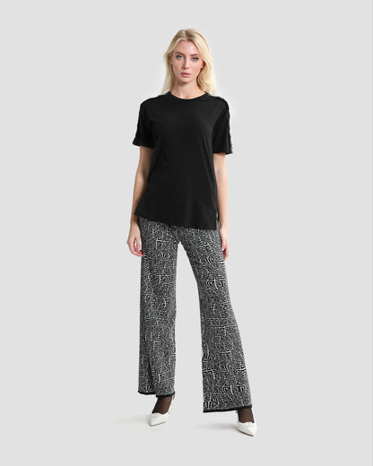 Monogram Wide Leg Trousers