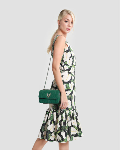 Floral-Tiered Midi Dress
