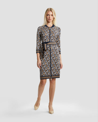 Monogram Sash Waist Dress