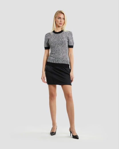 Monochrome Illusion Knit Top