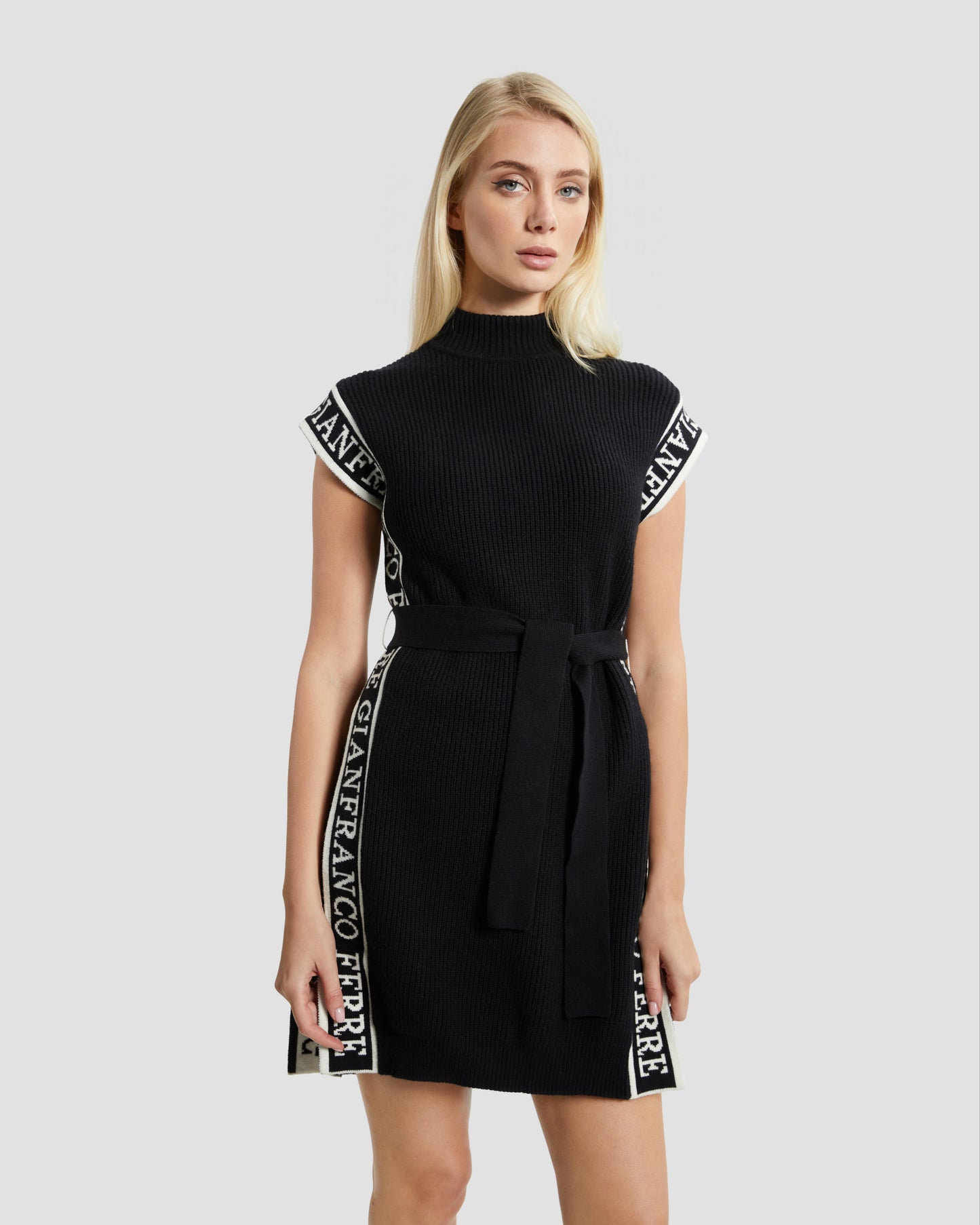 Knitted Logo Taper Poncho
