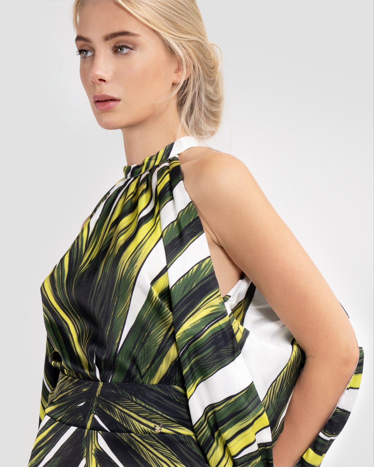 Palm Leaf Printed Maxi Dress