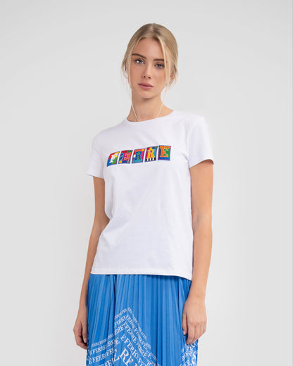 Multicolor Embroidered Logo T-Shirt