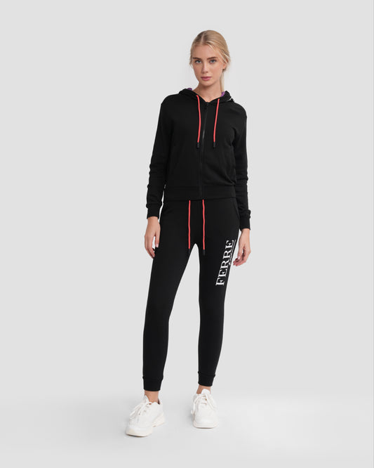 Graphic Print Zip-Up Tracksuit Set