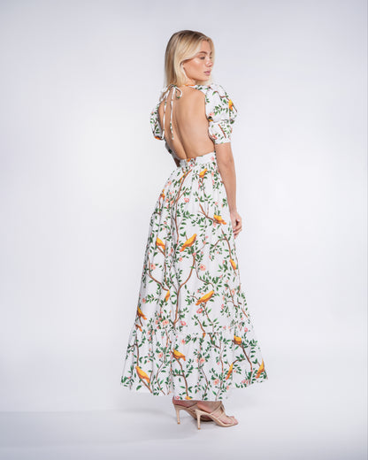 Floral Open Back Maxi Dress