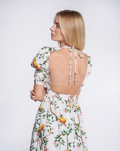 Floral Open Back Maxi Dress