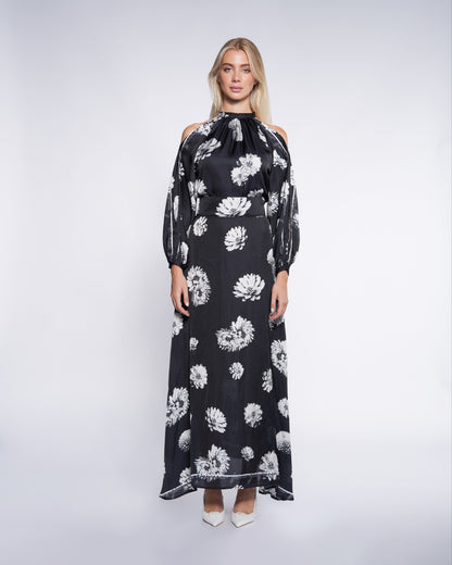 Floral Cut-Out Maxi Dress